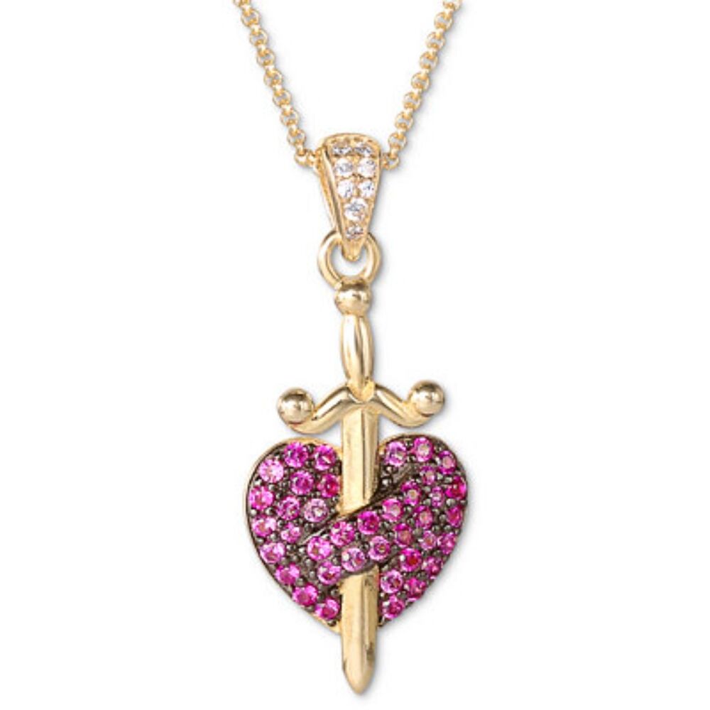 Disney Cubic Zirconia Snow White Evil Queen Heart Dagger Necklace